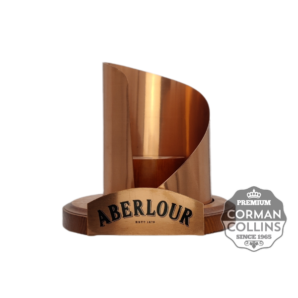 Image de ABERLOUR PRESENTOIR 1 BOUTEILLE BOIS/CUIVRE