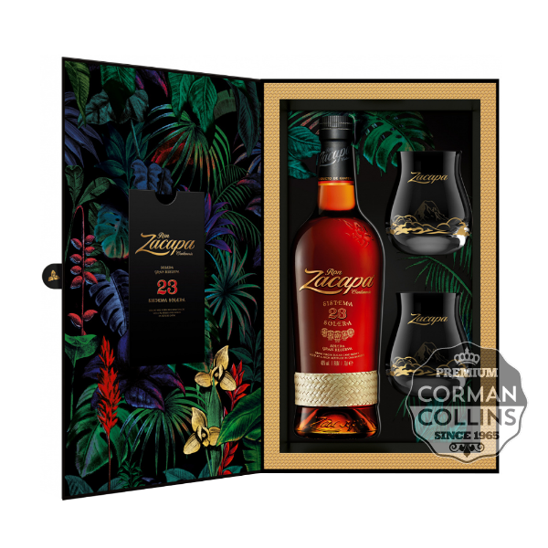 Image de ZACAPA  70 CL 40° 23ANS COFFRET + 2 VERRES