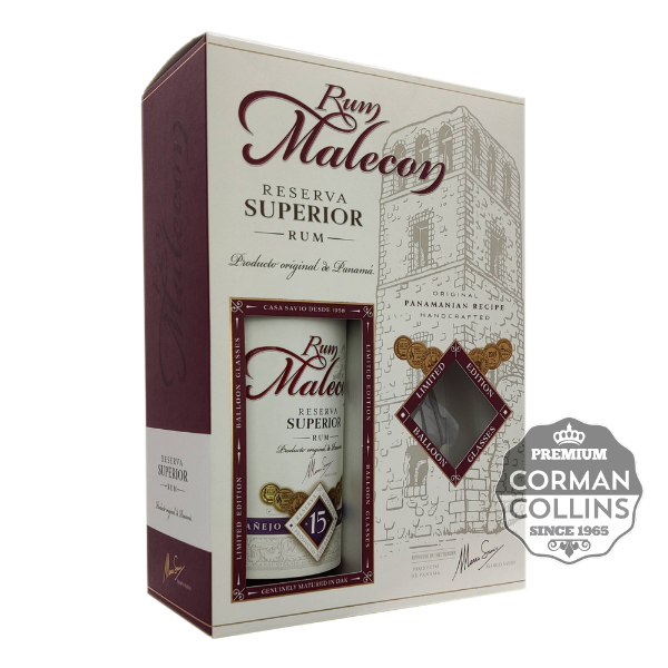 Image de MALECON 70 CL 40° 15 ANS COFFRET + VERRES