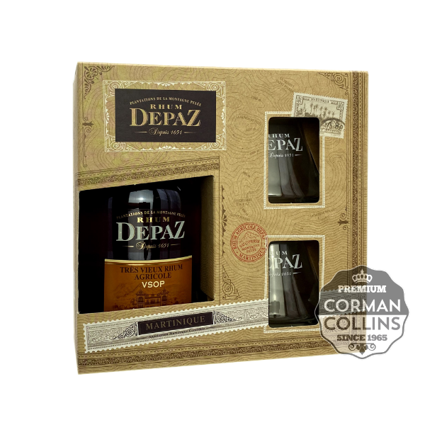 Image de COFFRET DEPAZ VSOP 70 CL 45° 1 BT + 2 VERRES *