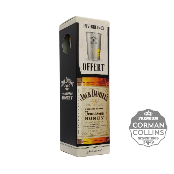 Image de JACK DANIELS 70 CL 35° HONEY + TINCUP METAL GIFT