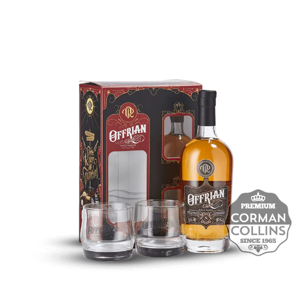 Image de OFFRIAN 70 CL 40° 8ANS COFFRET + 2 VERRES PANAMA