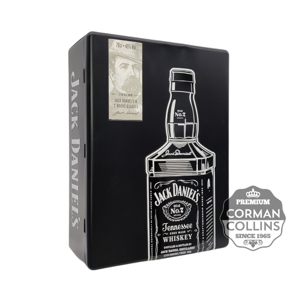 Image de JACK DANIELS 70 CL 40° METALBOX+VERRE*